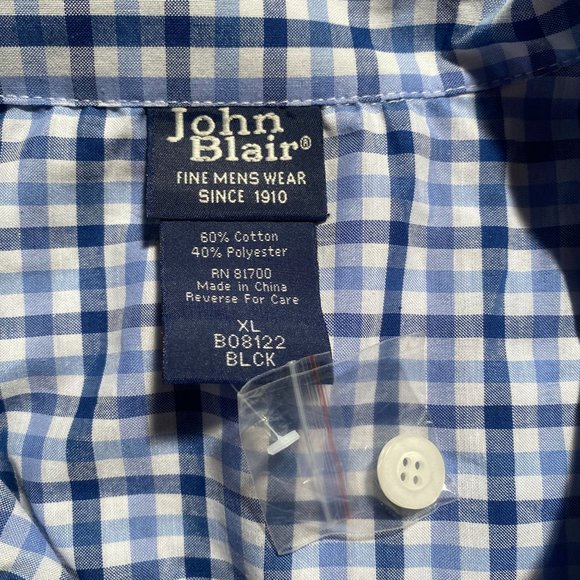 John Blair Blue Button Up Brand New Shirt - XL - Picture 3 of 3